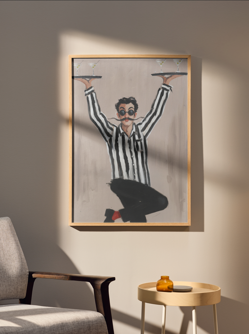 The Waiter – Retro Bar Print