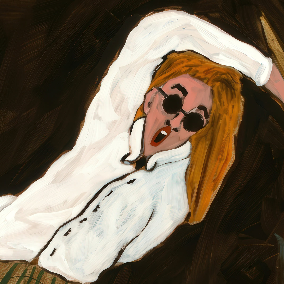Plakat Tańcząca w paskach w zbliżeniu na fragment grafiki